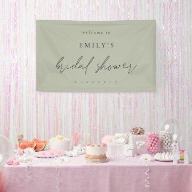 Informal Script Light Sage Welcome Bridal Shower Banner