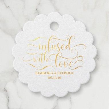 Infused With Love Wedding Foil Favor Tags