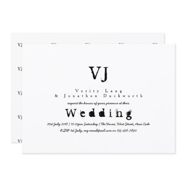 Ink Typewriter Wedding  Black White