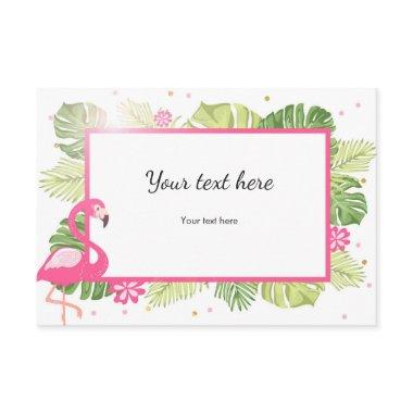 Insert card Flamingo Tropical Pink Gold Hawaii