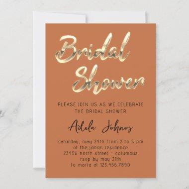 Instant Download Bridal Shower Honey Gold Invitations