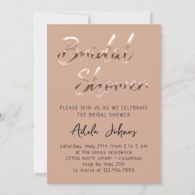 Instant Download Bridal Shower Party Rose Gold Invitations