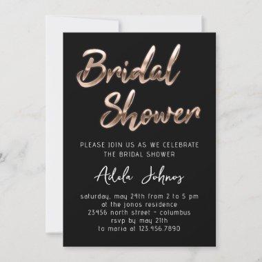 Instant Download Bridal Shower Script Black Rose Invitations