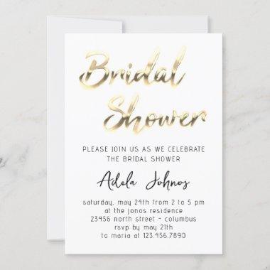 Instant Download Bridal Shower Script White Invitations