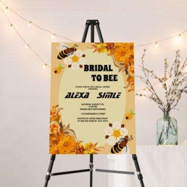 Invitations Bee Bridal shower yellow florals party Foam Board