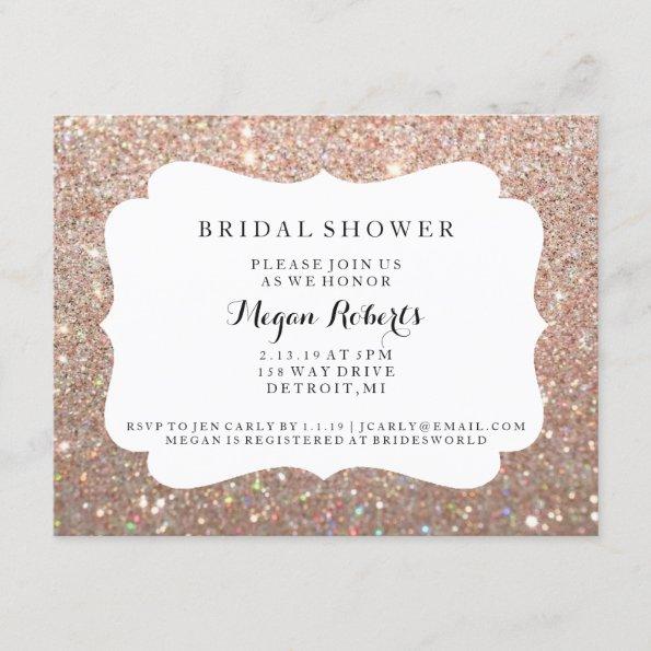 Invite - Bridal Shower Day Fab - Rose Gold Glitter
