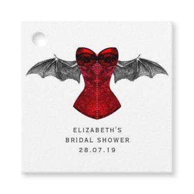 Iridescent Gothic Crimson Red Witch Favor Tags