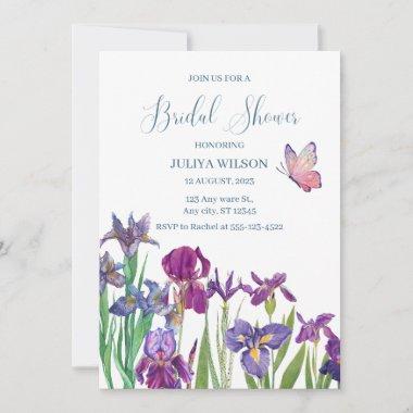 Iris flowers Bridal Shower Invitations