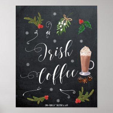 Irish coffee bar winter christmas wedding sign