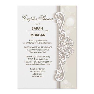 Irish Lace Couples Wedding Shower Invitations