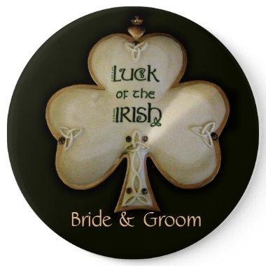 Irish Shamrock Bride and Groom Button - Customized