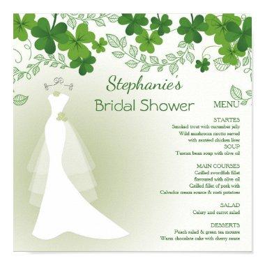 irish shamrock, gown,  Menu Poster
