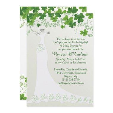 Irish shamrock, wedding gown  Invitat