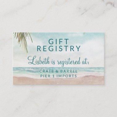 Island Breeze Beach Bridal Shower Gift Registry Enclosure Invitations