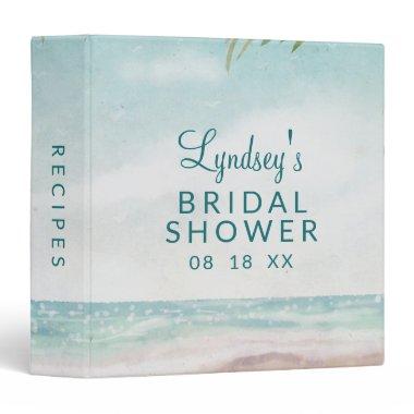 Island Breeze Beach Bridal Shower Recipe Invitations 3 Ring Binder