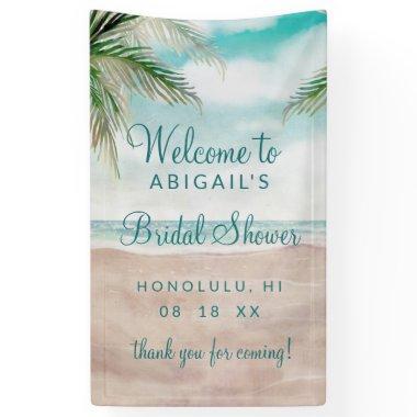 Island Breeze Tropical Beach Bridal Shower Welcome Banner