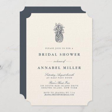 Island Vintage Pineapple Bridal Shower Invitations