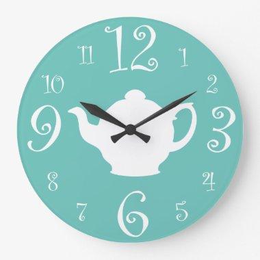 It Always Time for Tea in Our Kitchen Large Clock