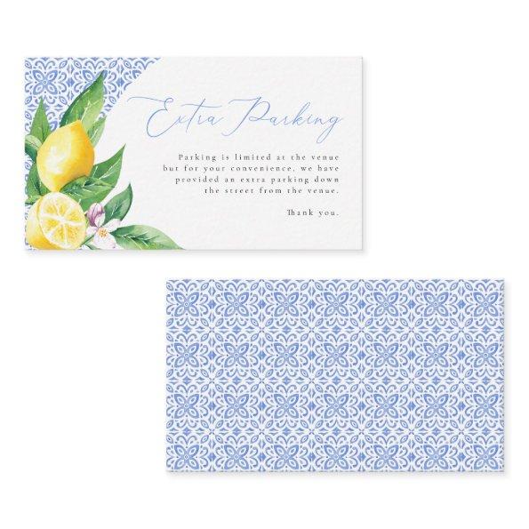 Italian Blue Tile Positano Lemon Extra Parking Enclosure