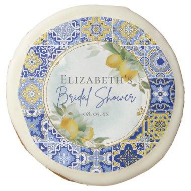 Italian Blue Tiles Citrus Lemons  Sugar Cookie