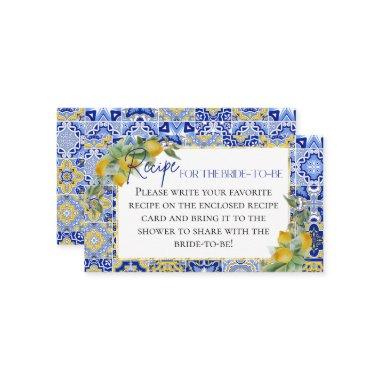 Italian Blue Tiles Lemon Bride Recipe Request Enclosure