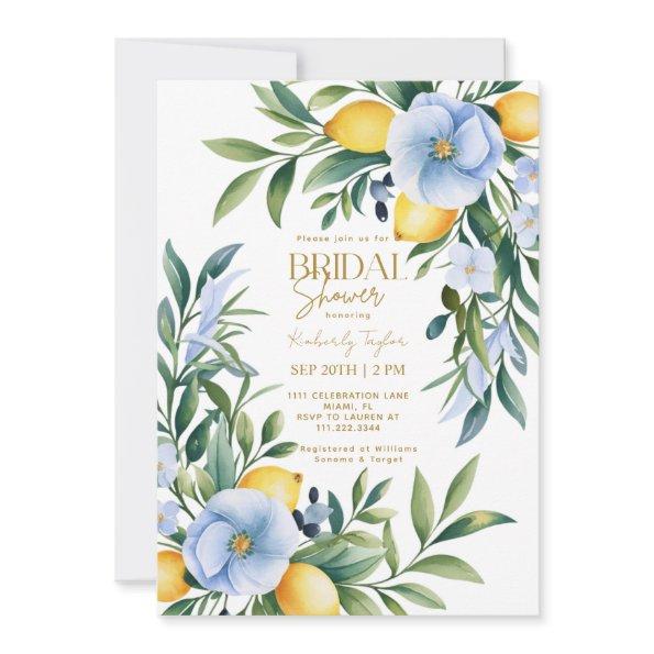 Italian Lemon Blue Floral Citrus