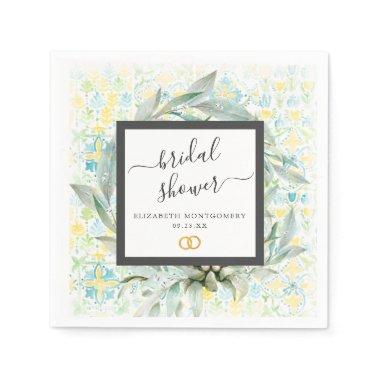 Italian Lemon Grove Bridal Shower Personalized Napkins