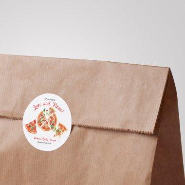 Italian Love & Pizza Party Slice  Classic Round Sticker