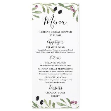 Italian Tuscan Greek , Wedding Menu