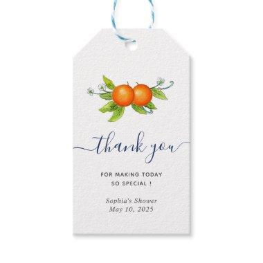 Italian vintage oranges Bridal shower thank you Gift Tags