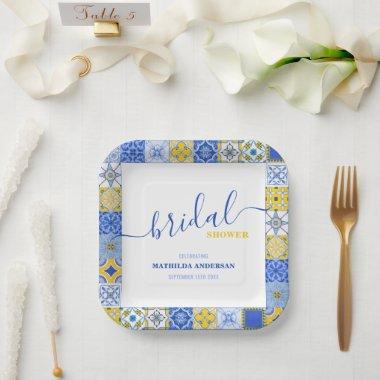 Italian Yellow Blue Tiles Summer  Paper Plates