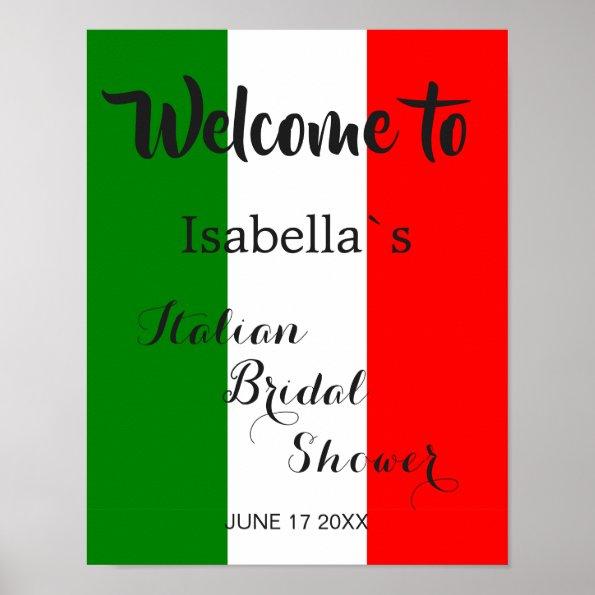 Italy Italian Bridal Shower Sign