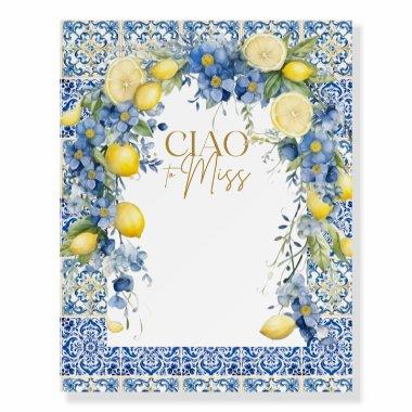 Italy Lemon Blue Tiles  Ciao To Miss Foam Board