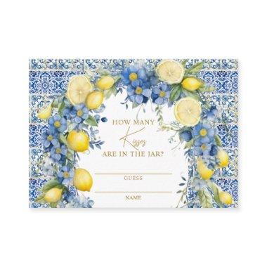 Italy Lemon Tiles How Many Kisses Game Place Invitations