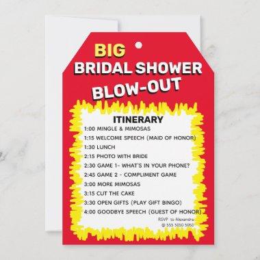 Itinerary Plan Bridal Shower Spectacular Sale Tag Invitations