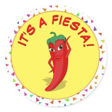 It's A Fiesta With Confetti Pattern Classic Round Sticker