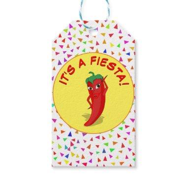 It's A Fiesta With Confetti Pattern Gift Tags