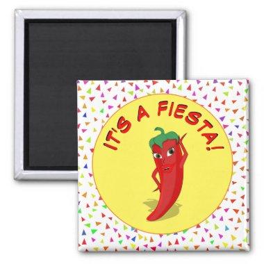 It's A Fiesta With Confetti Pattern Magnet