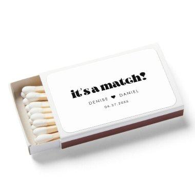 It's a match! Vintage retro script wedding Matchboxes