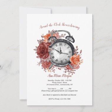 It's Almost Time Around the Clock Bridal Shower Invitations