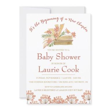 Its the Beginning of a New Chapter! Baby Shower Invitations