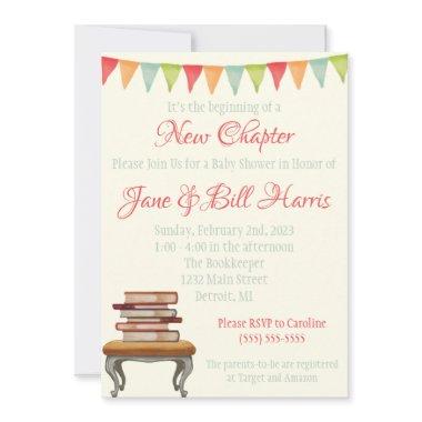 It's the Beginning of a New Chapter Baby Shower Invitations