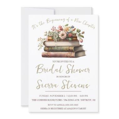 It's the Beginning of a New Chapter Bridal Shower Invitations