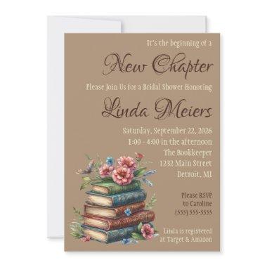 It's the Beginning of a New Chapter Bridal Shower Invitations