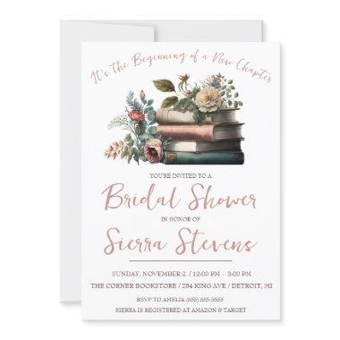 It's the Beginning of a New Chapter Bridal Shower Invitations