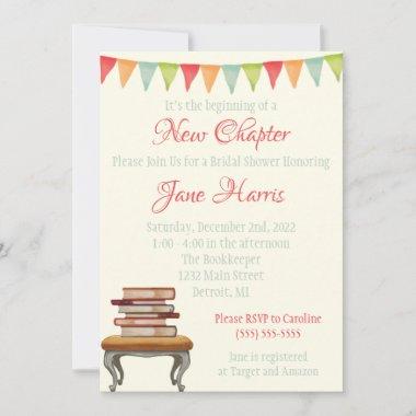 It's the Beginning of a New Chapter Bridal Shower Invitations
