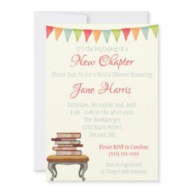 It's the Beginning of a New Chapter Bridal Shower Invitations