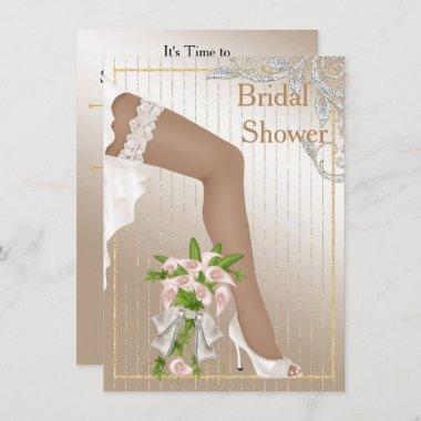 Ivory and Satin African American Bridal Shower Invitations