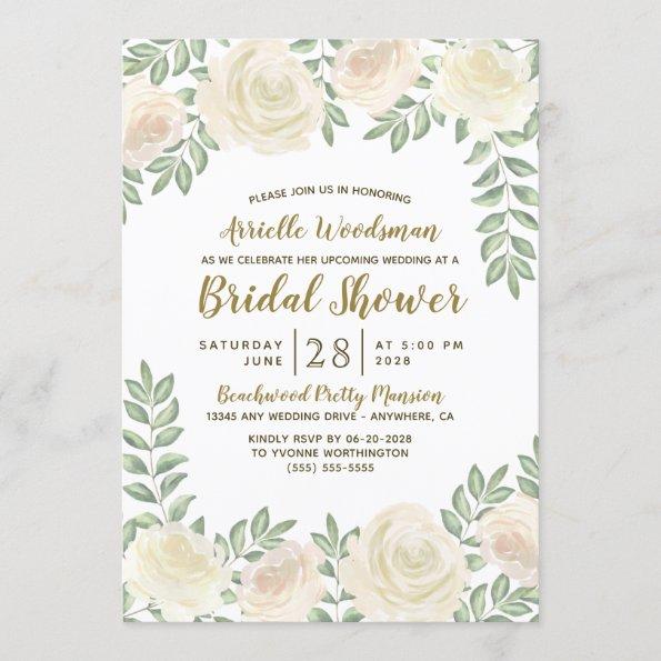 Ivory Blush Champagne Bridal Shower Invitations