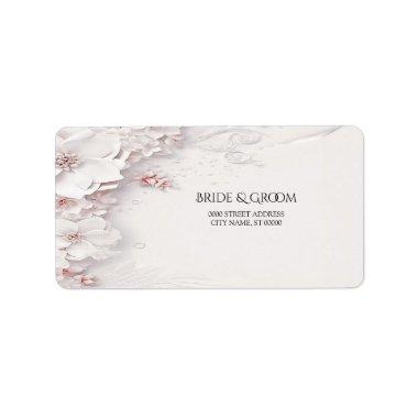 Ivory Blush Pink Floral Address Label